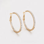 Arracada Deluxe con Zirconias Oro Laminado 18K
