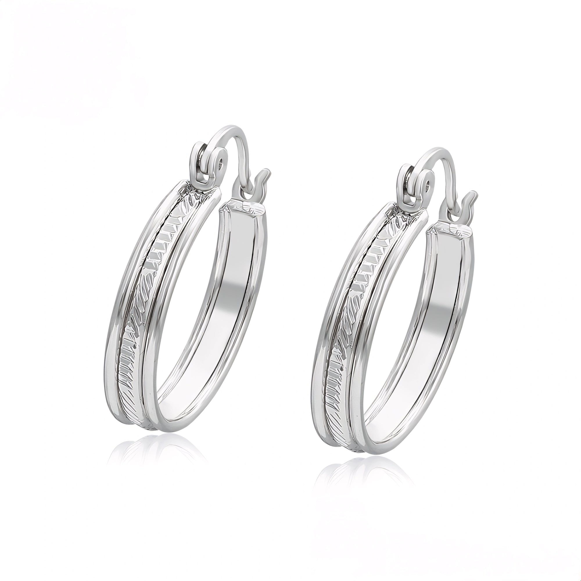 Arracada Elegante Chapada en Platino