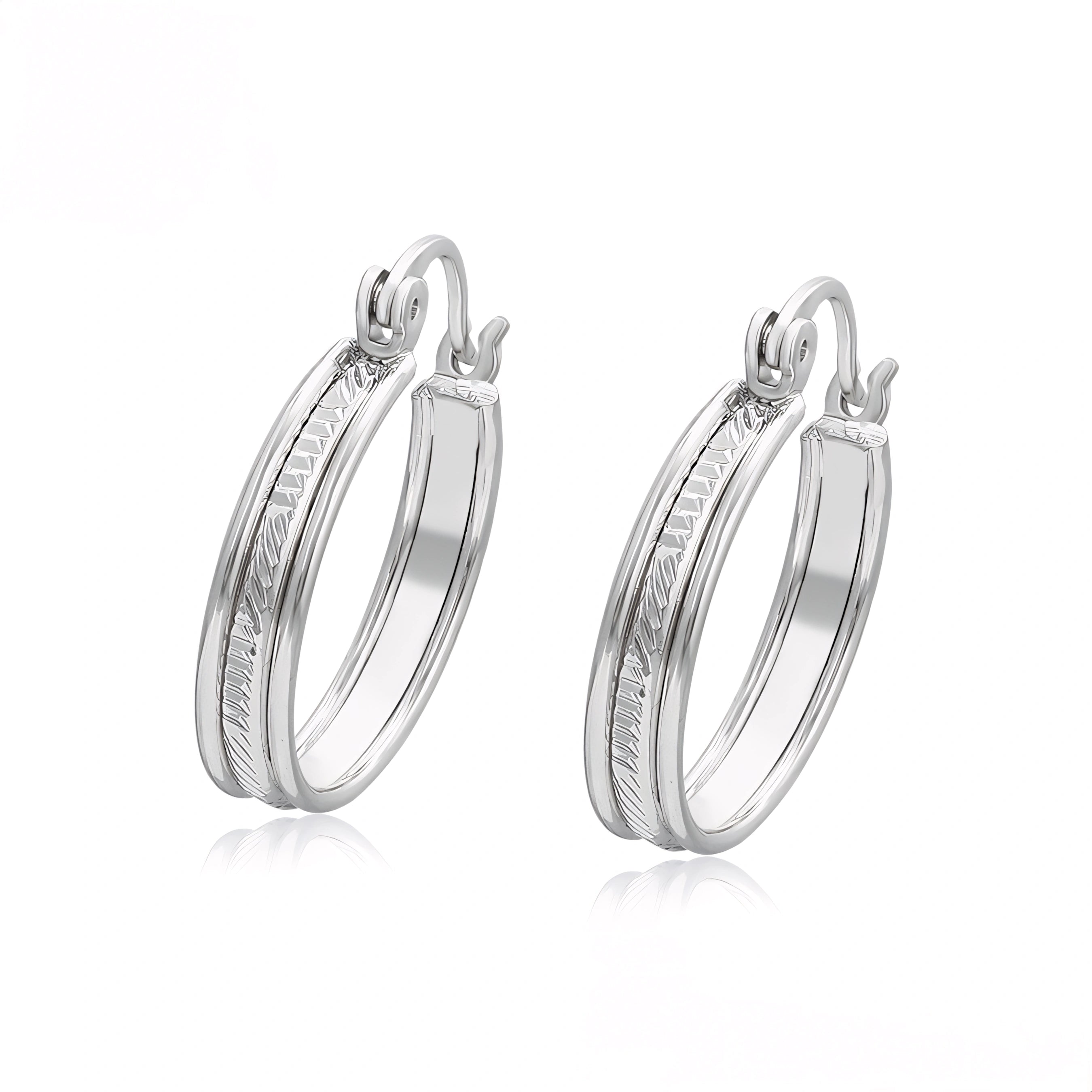 Arracada Elegante Chapada en Platino