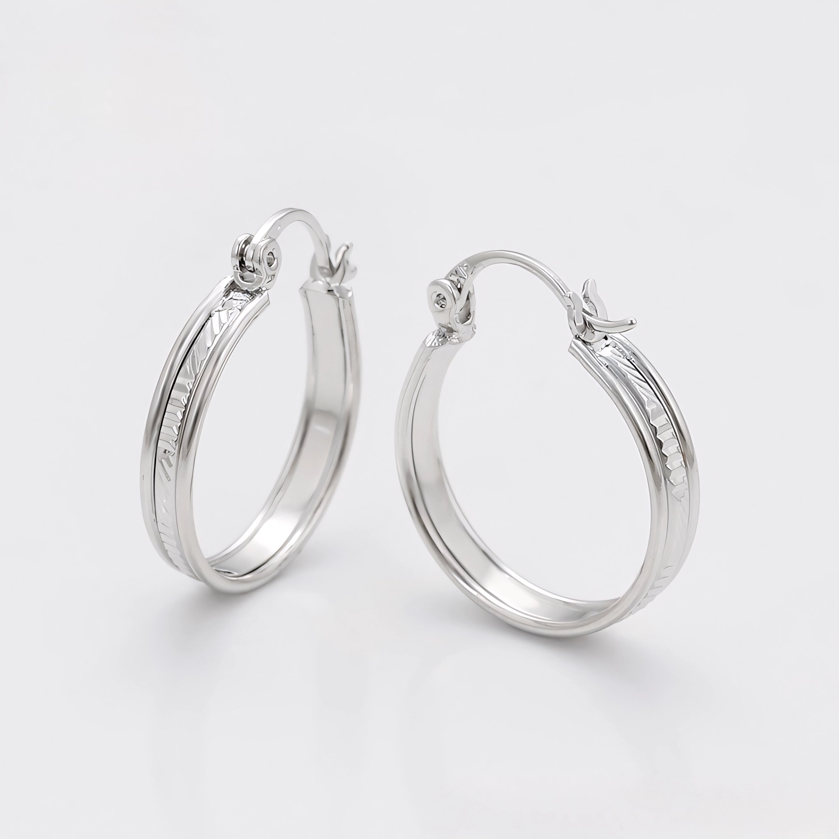 Arracada Elegante Chapada en Platino