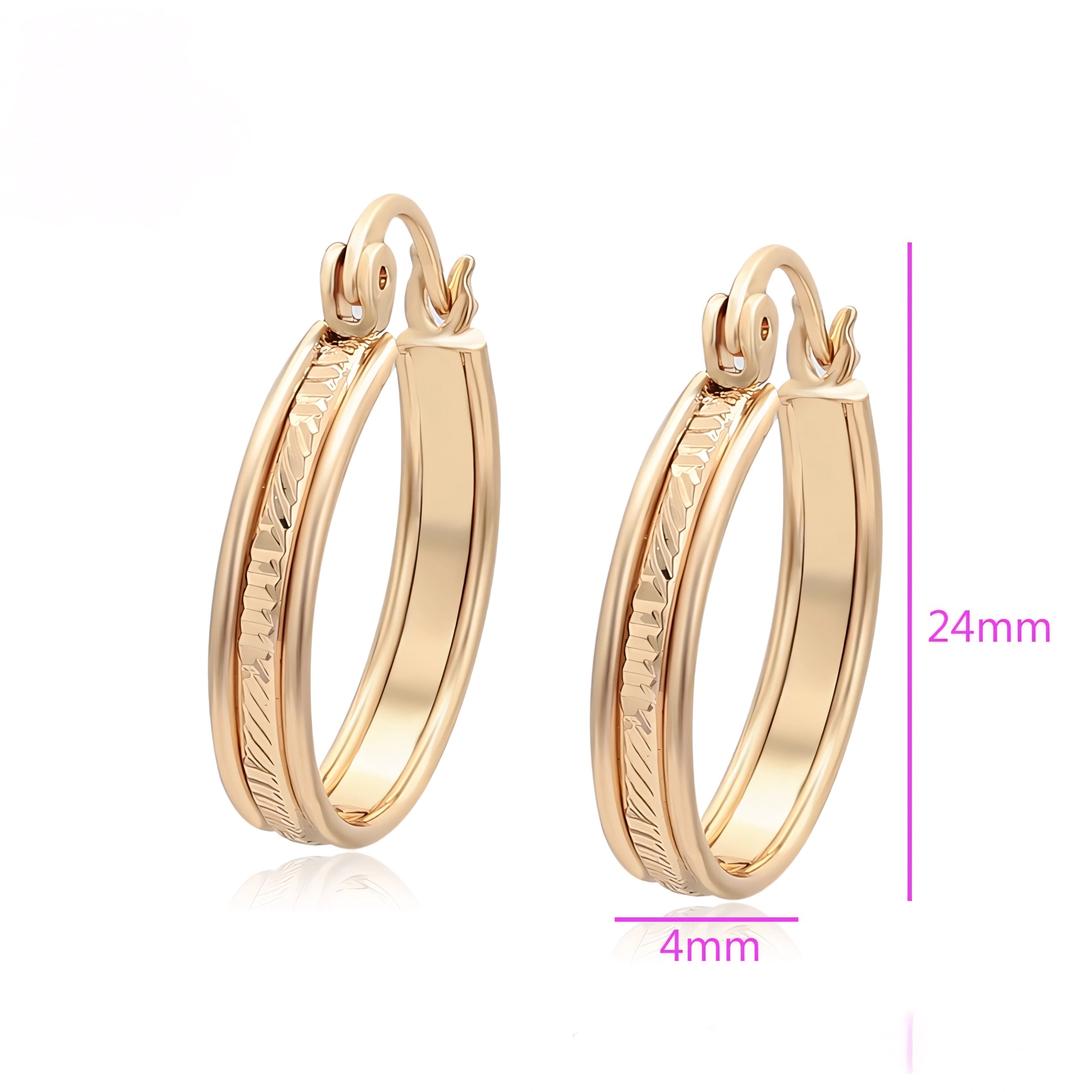 Arracada Elegante Oro Laminado 18K