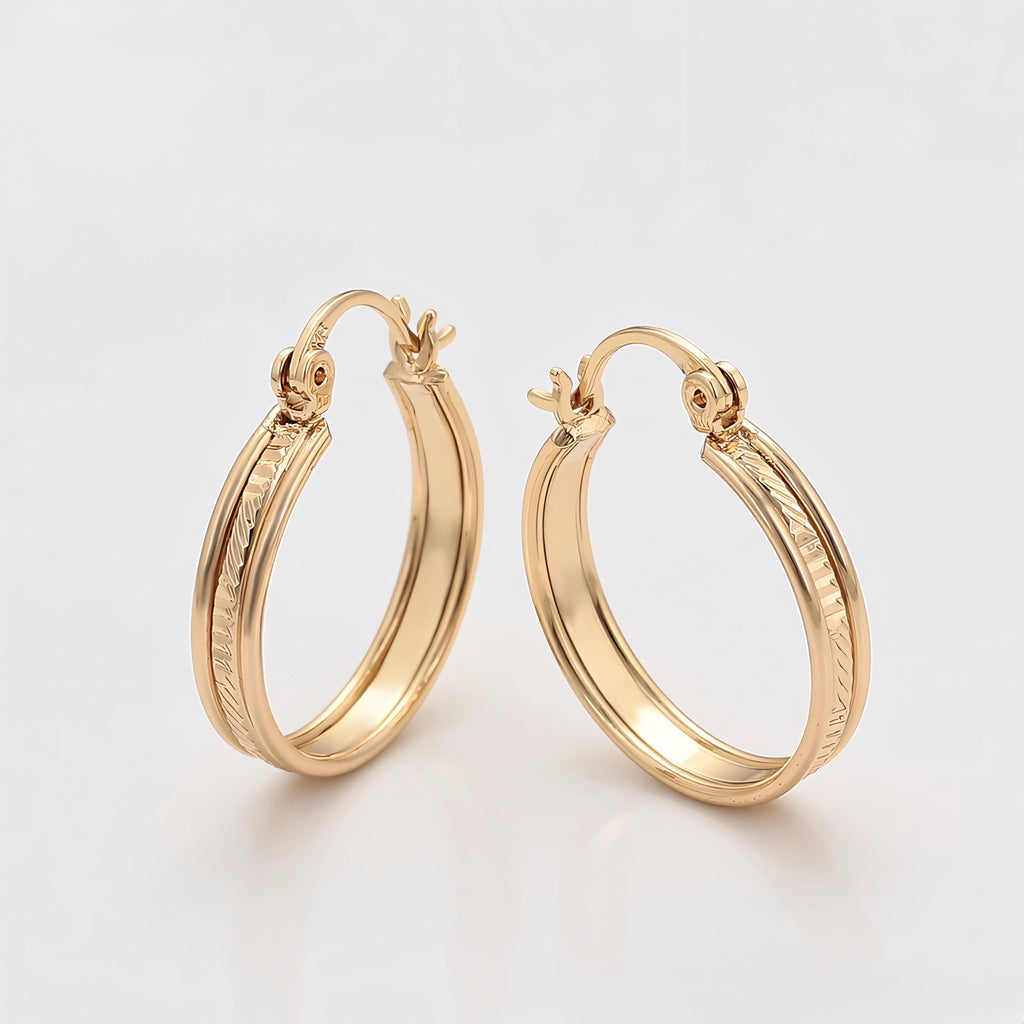 Arracada Elegante Oro Laminado 18K