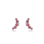 Broquel con Mini Zirconias Rosas Acero Inoxidable