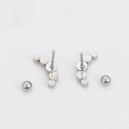 Broquel con Mini Zirconias Rosas Acero Inoxidable