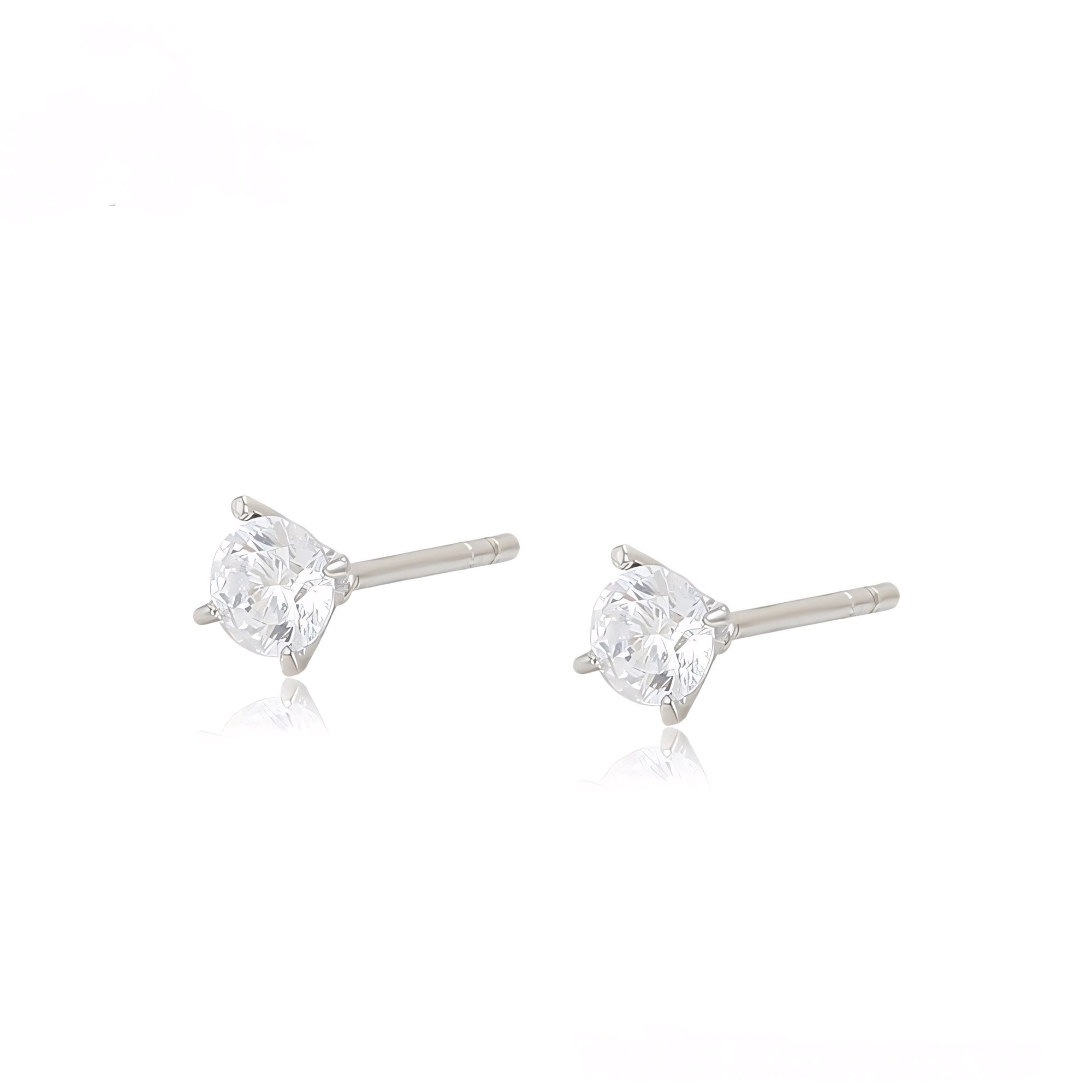 Broquel Mini Clásico con Zirconia Chapado en Platino