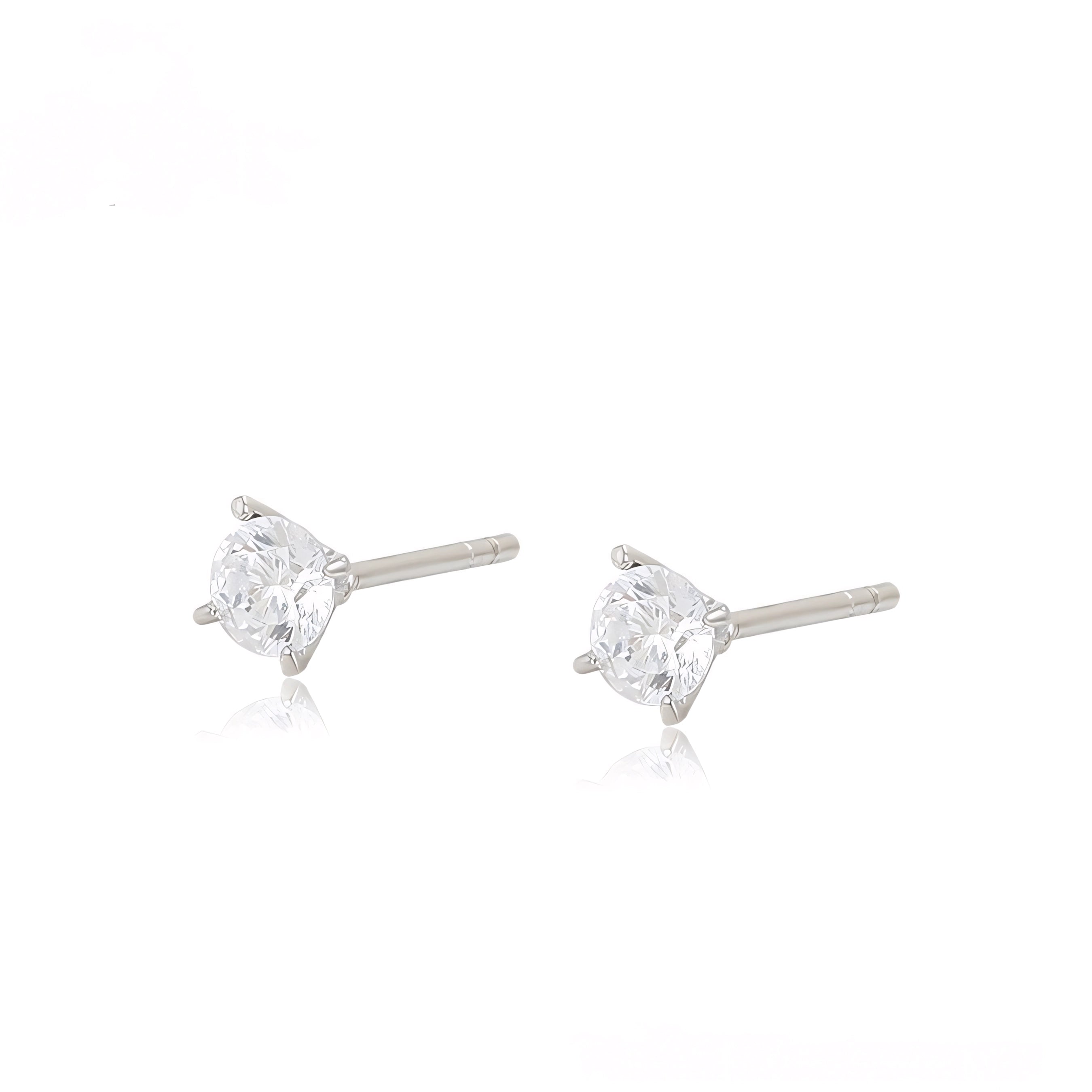 Broquel Mini Clásico con Zirconia Chapado en Platino