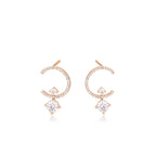 Broquel Semicírculo con Zirconia Elegante Oro Laminado 18K