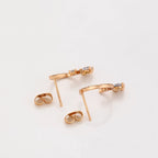 Broquel Semicírculo con Zirconia Elegante Oro Laminado 18K
