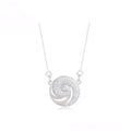 Collar Aura Espiral Con Zirconias Chapado En Platino