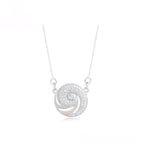 Collar Aura Espiral Con Zirconias Chapado En Platino