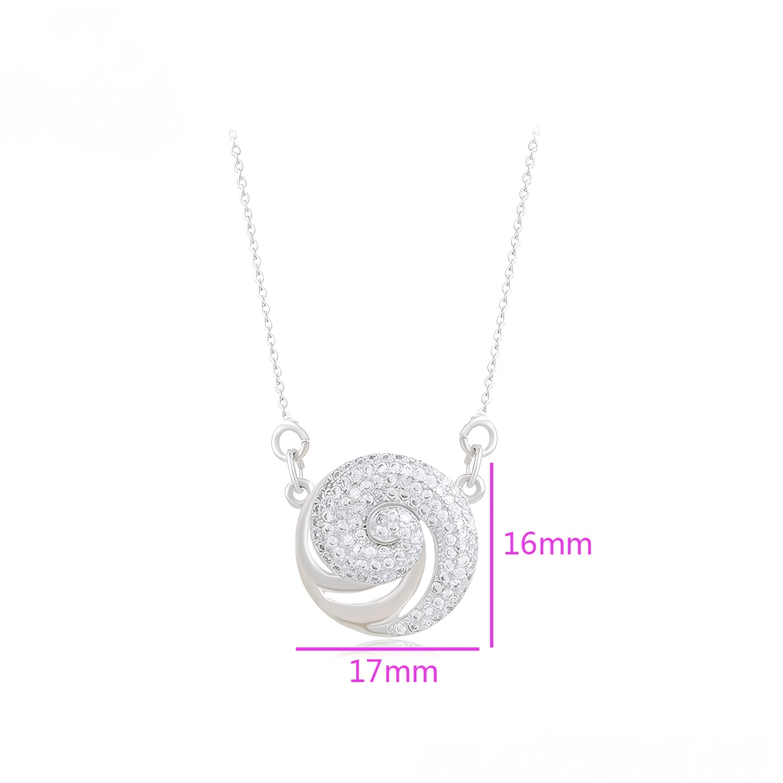 Collar Aura Espiral Con Zirconias Chapado En Platino