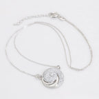 Collar Aura Espiral Con Zirconias Chapado En Platino