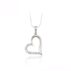 Collar Corazón Con Zirconias Chapado En Platino