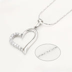 Collar Corazón Con Zirconias Chapado En Platino