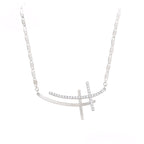 Collar Cruz Clásica Chapado En Platino