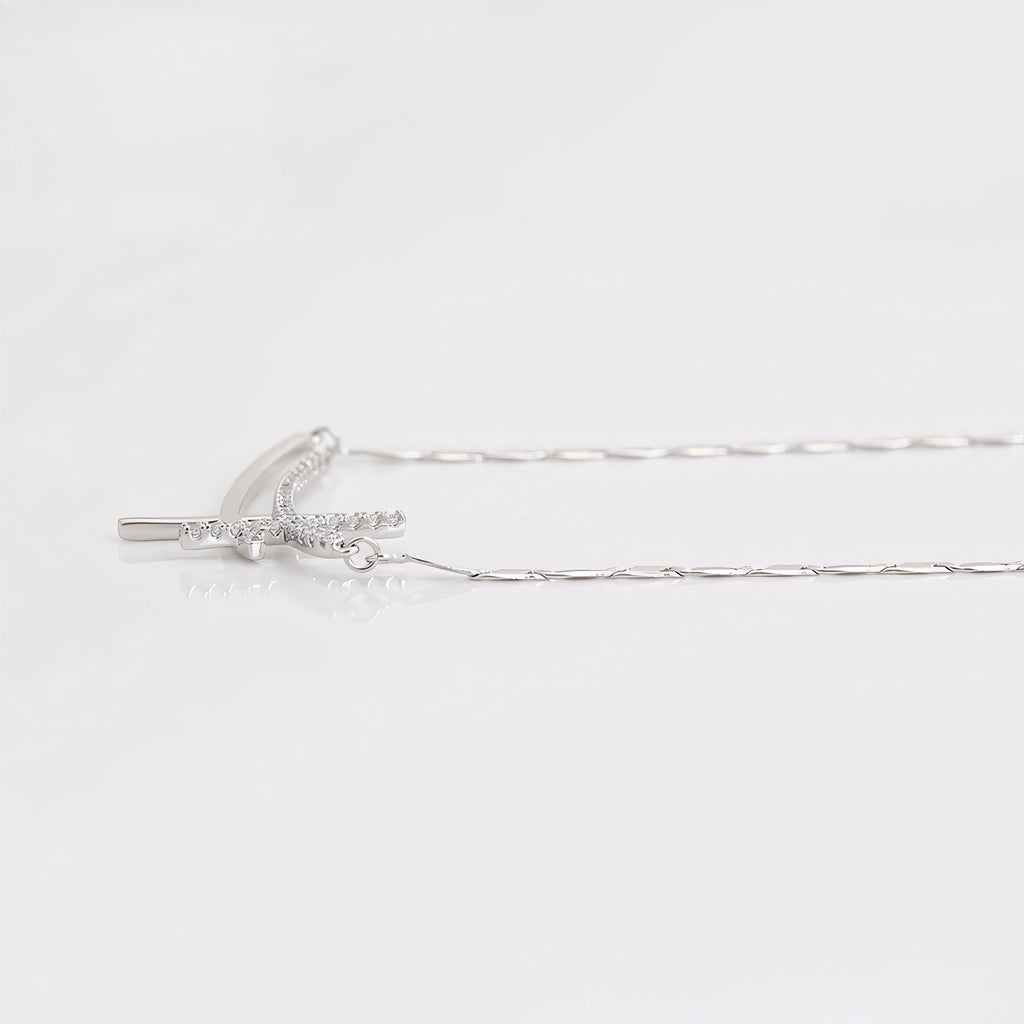 Collar Cruz Clásica Chapado En Platino