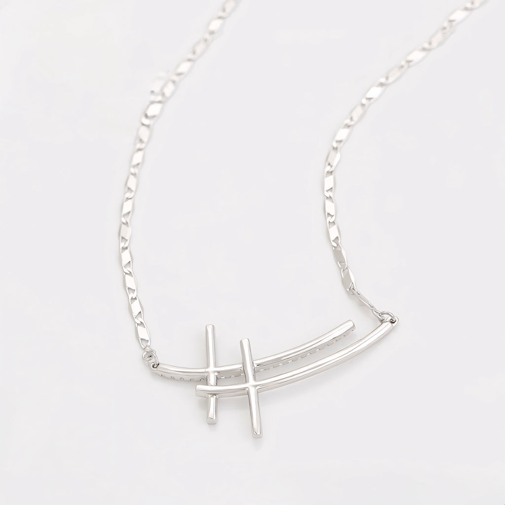 Collar Cruz Clásica Chapado En Platino