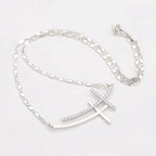 Collar Cruz Clásica Chapado En Platino
