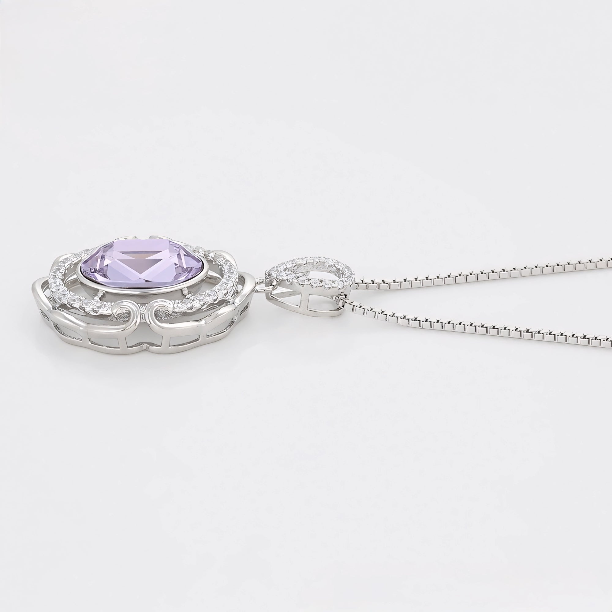 Collar De Moda Con Zirconia Chapado En Platino