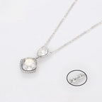 Collar Doble Lágrima Con Zirconia Elegante