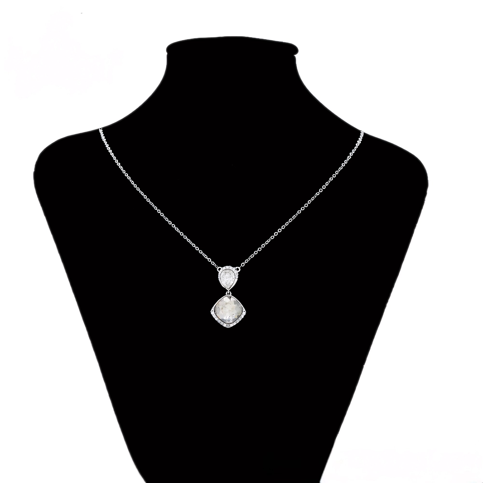 Collar Doble Lágrima Con Zirconia Elegante
