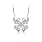 Collar Elegante Con Zirconia Chapado En Platino