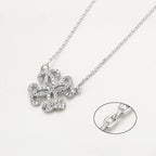 Collar Elegante Con Zirconia Chapado En Platino