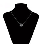 Collar Elegante Con Zirconia Chapado En Platino