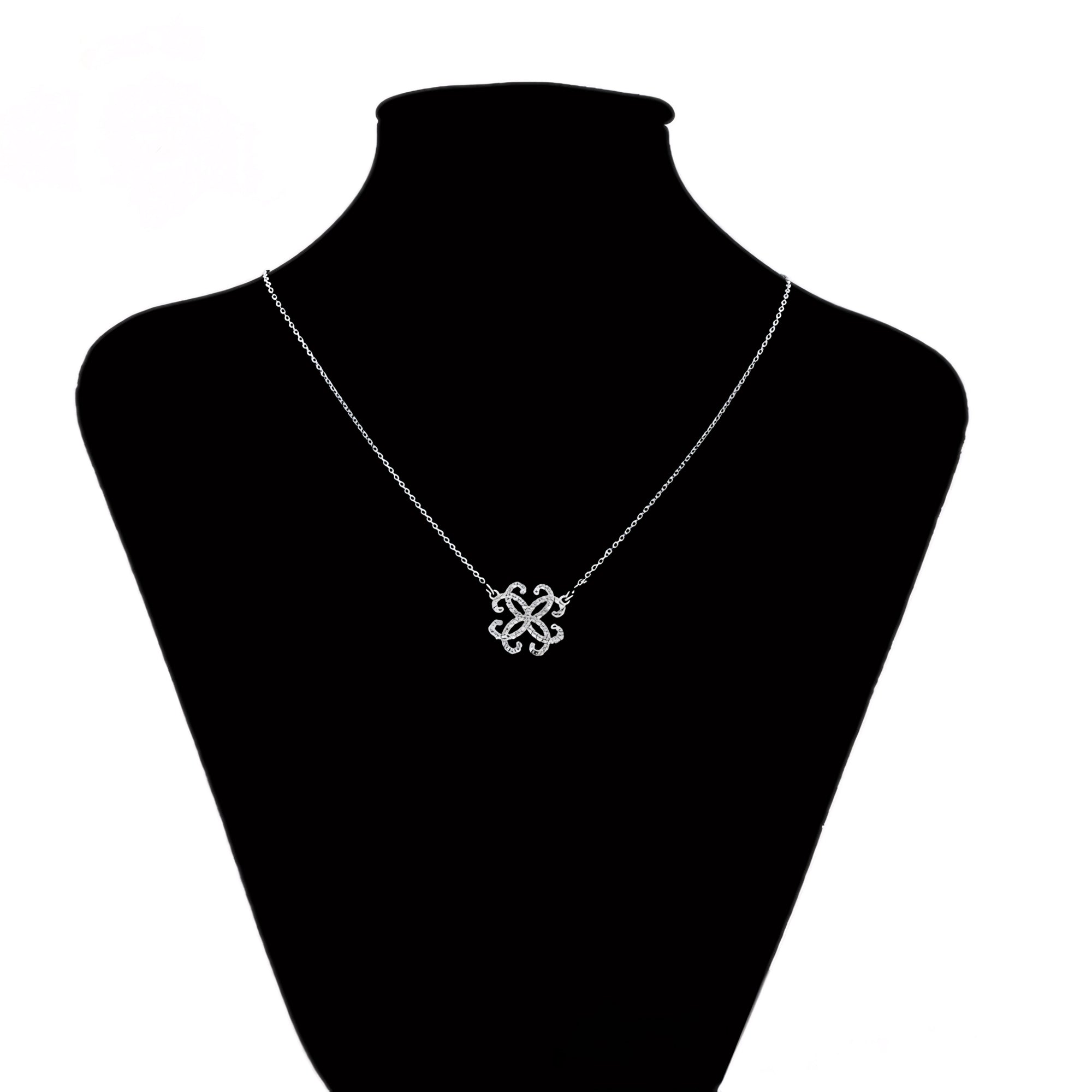 Collar Elegante Con Zirconia Chapado En Platino