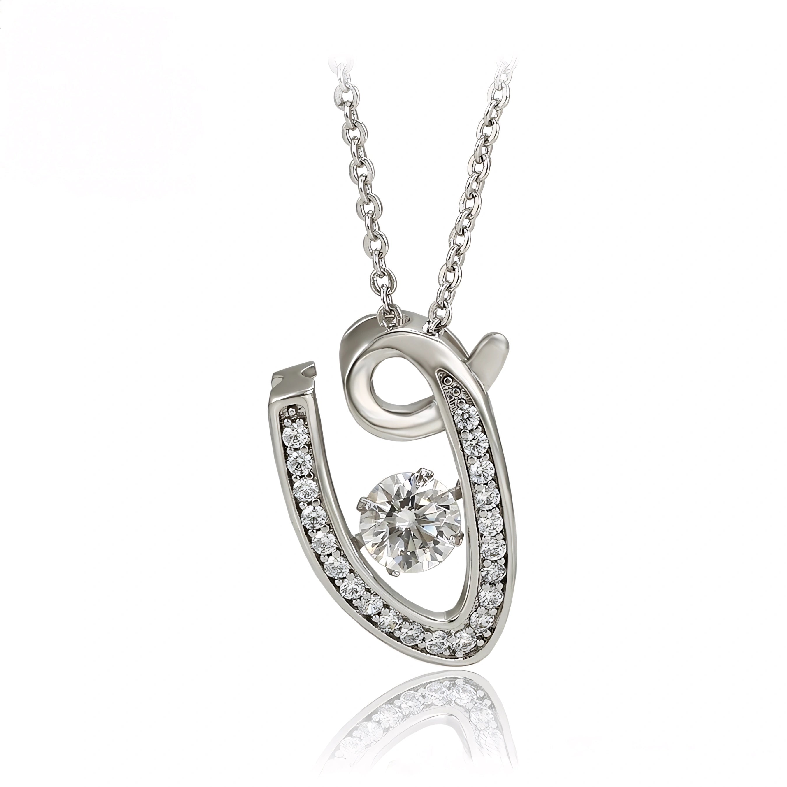 Collar En V Elegante Con Zirconia Chapado En Platino