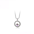 Collar Estrella Morada Con Números Romanos Chapado En Platino