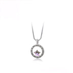 Collar Estrella Morada Con Números Romanos Chapado En Platino