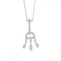 Collar Geométrico Elegante Con Zirconias Chapado En Platino