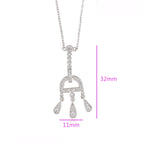 Collar Geométrico Elegante Con Zirconias Chapado En Platino