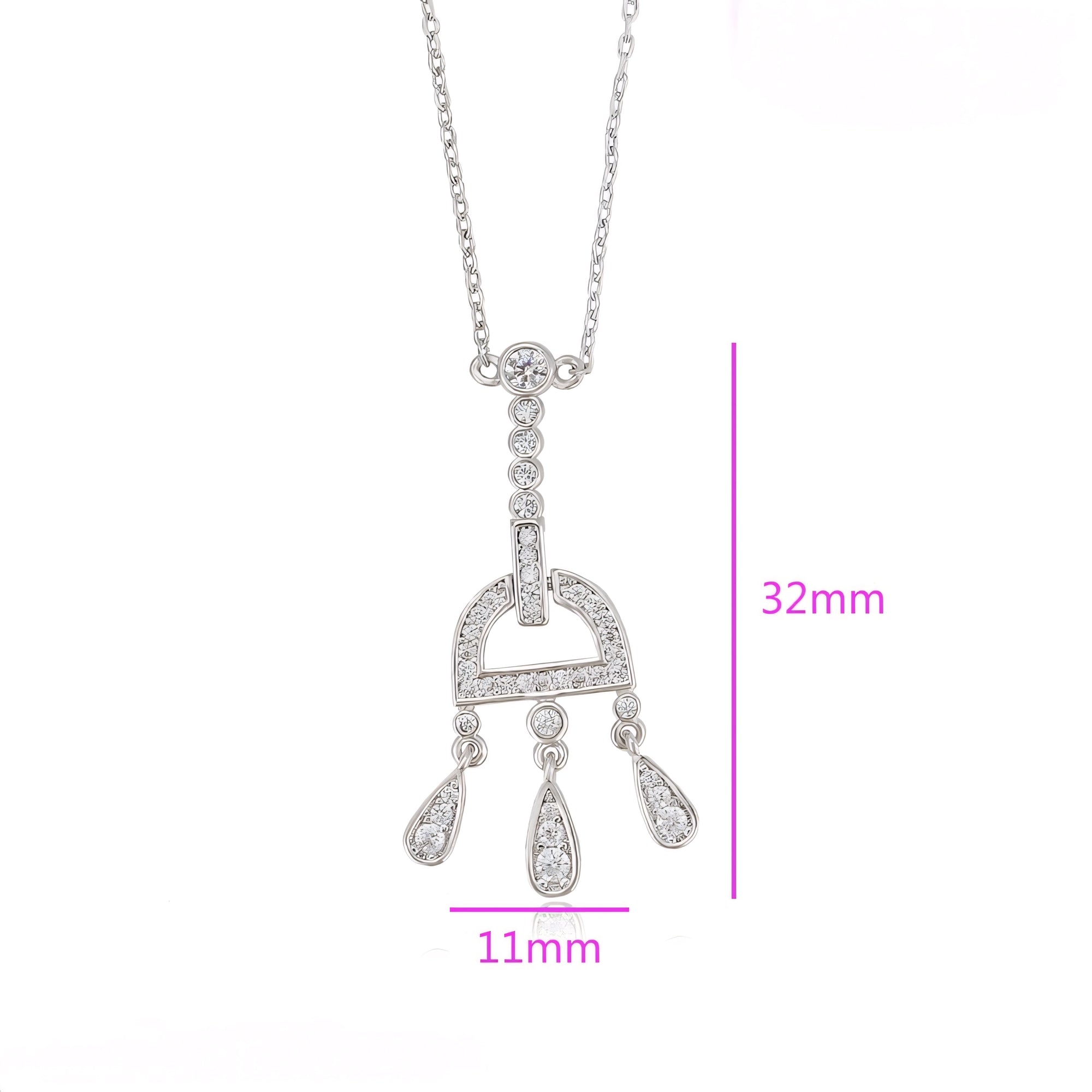 Collar Geométrico Elegante Con Zirconias Chapado En Platino