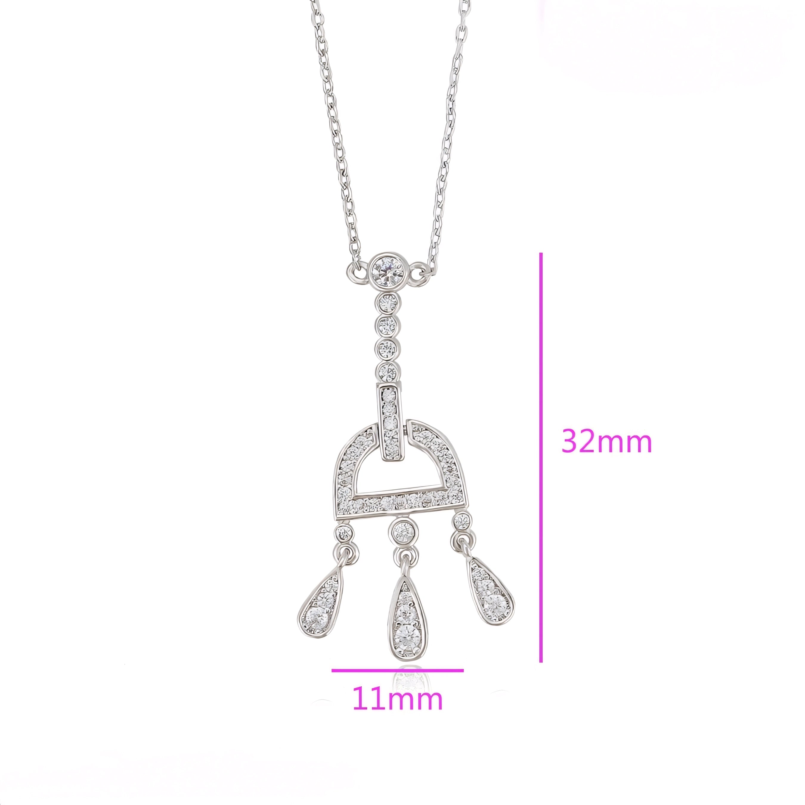Collar Geométrico Elegante Con Zirconias Chapado En Platino