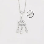 Collar Geométrico Elegante Con Zirconias Chapado En Platino