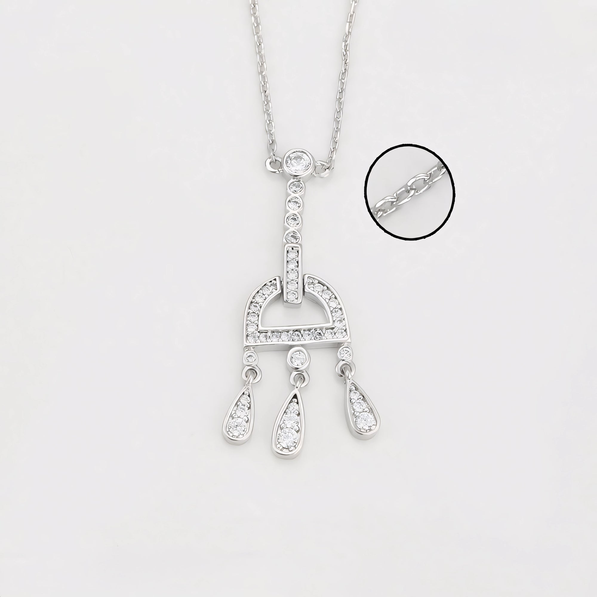 Collar Geométrico Elegante Con Zirconias Chapado En Platino