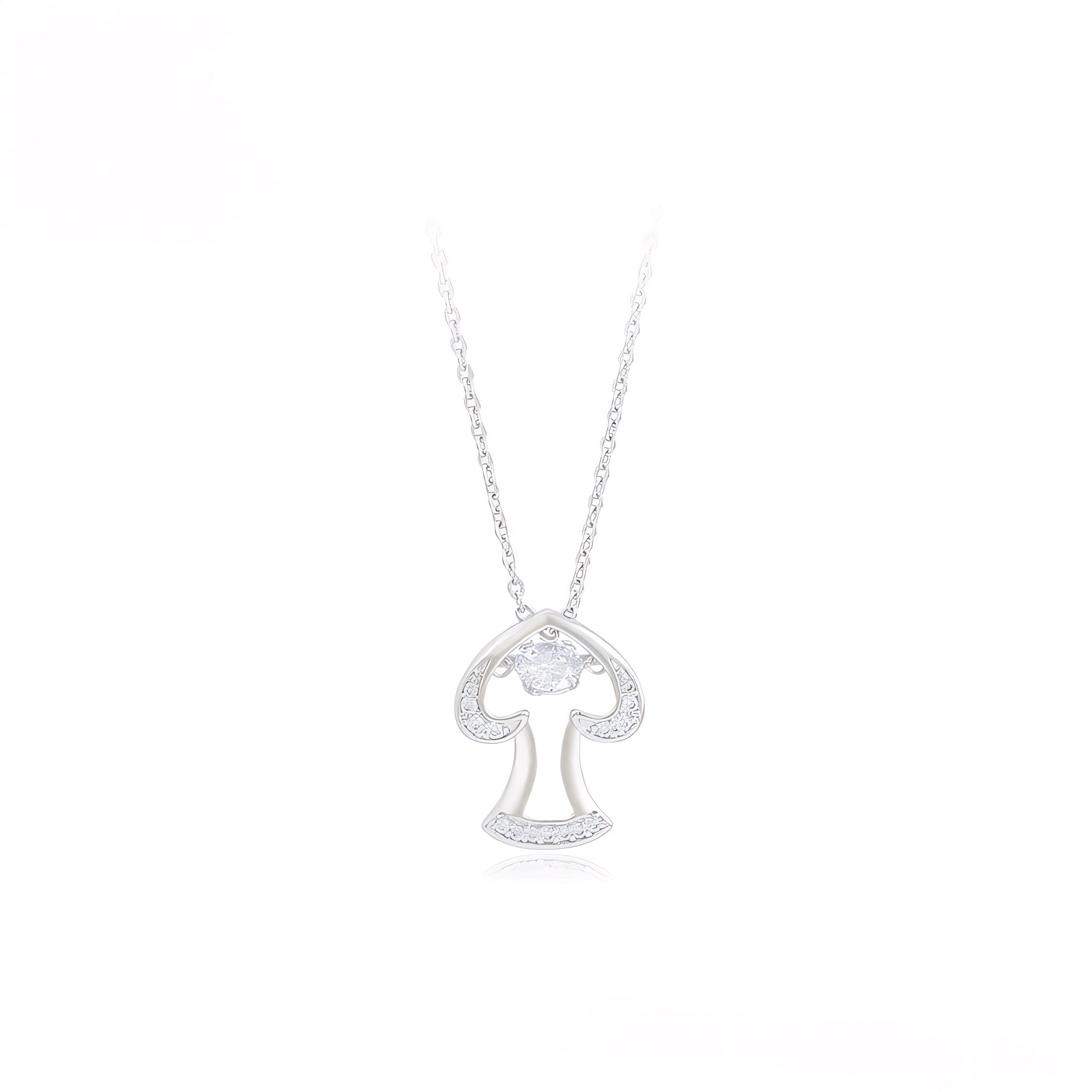 Collar Hongo Chapado En Platino