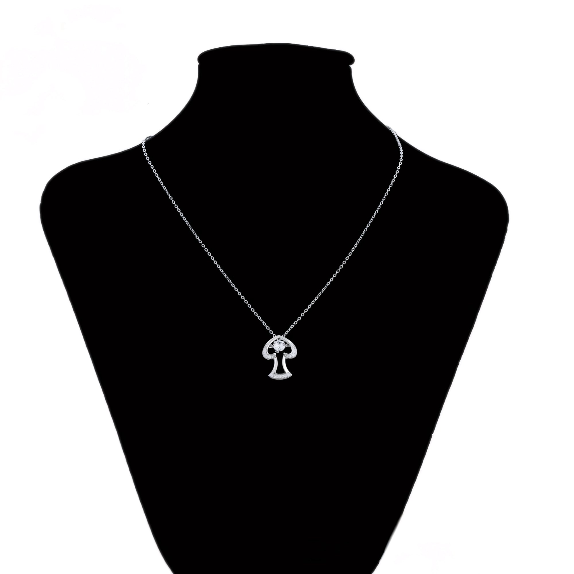 Collar Hongo Chapado En Platino