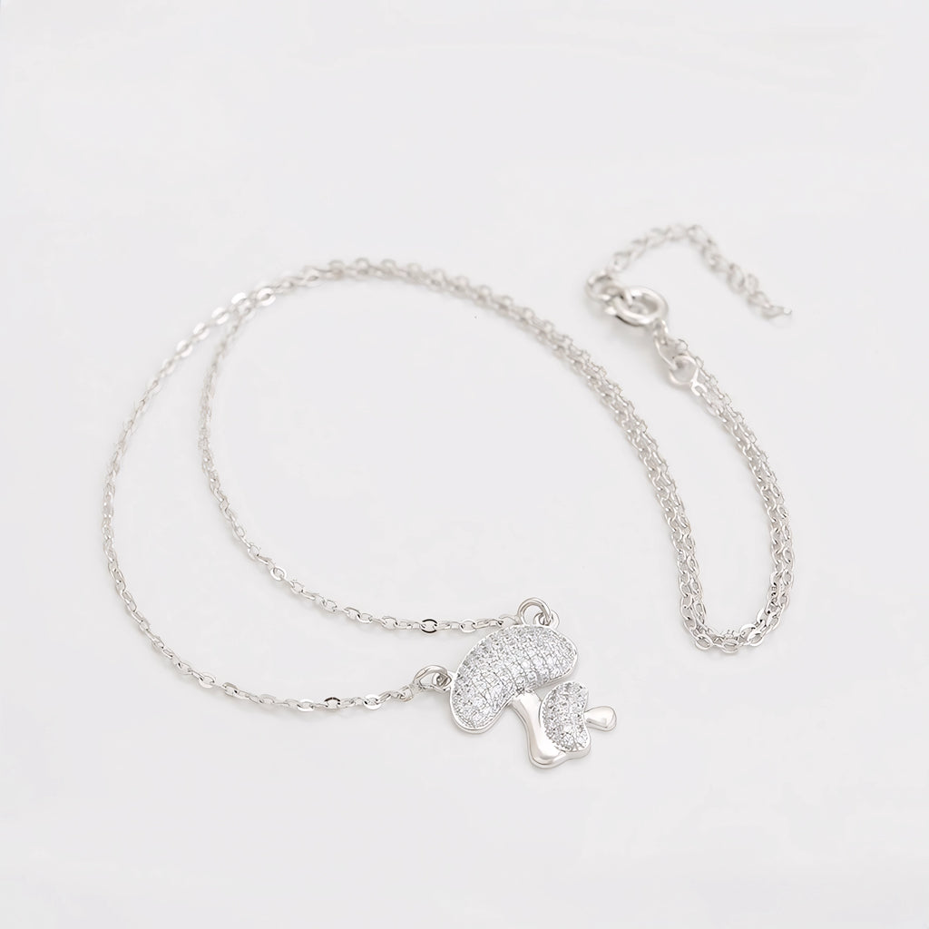 Collar Hongo Moderno Chapado En Platino