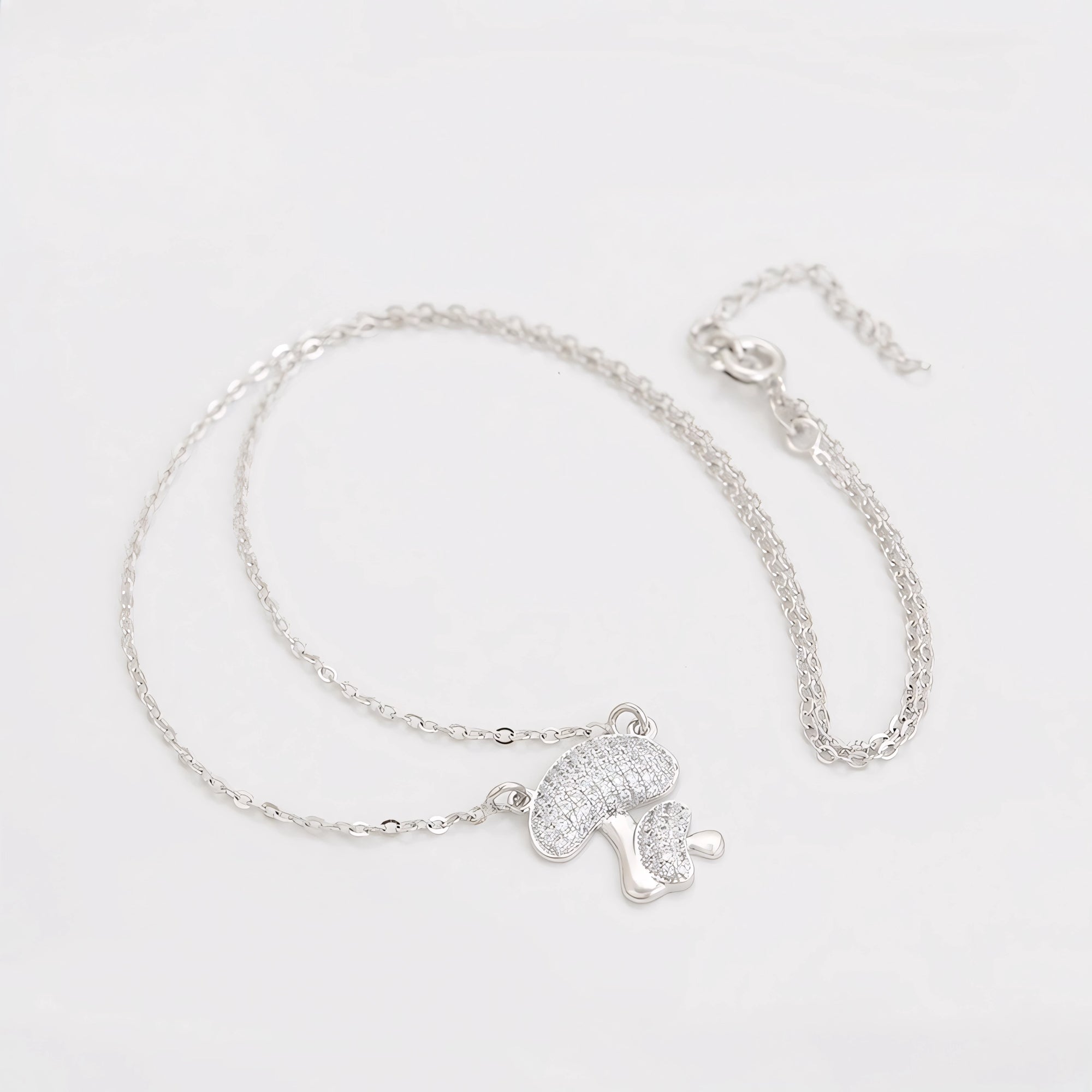 Collar Hongo Moderno Chapado En Platino