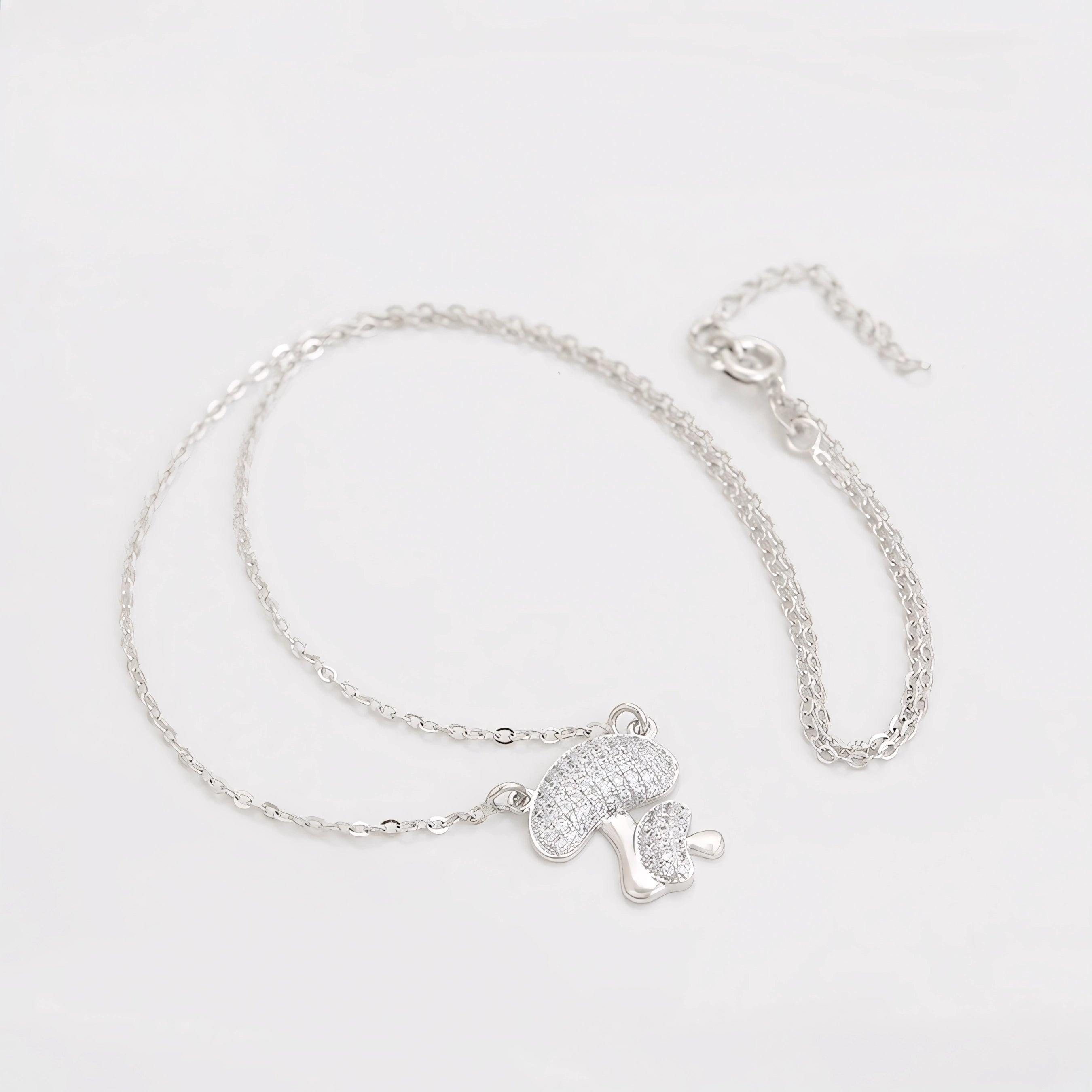 Collar Hongo Moderno Chapado En Platino