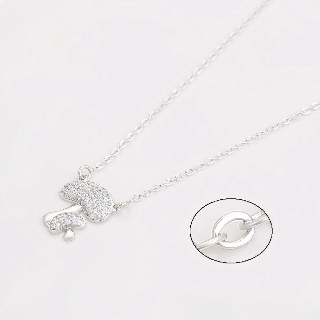 Collar Hongo Moderno Chapado En Platino