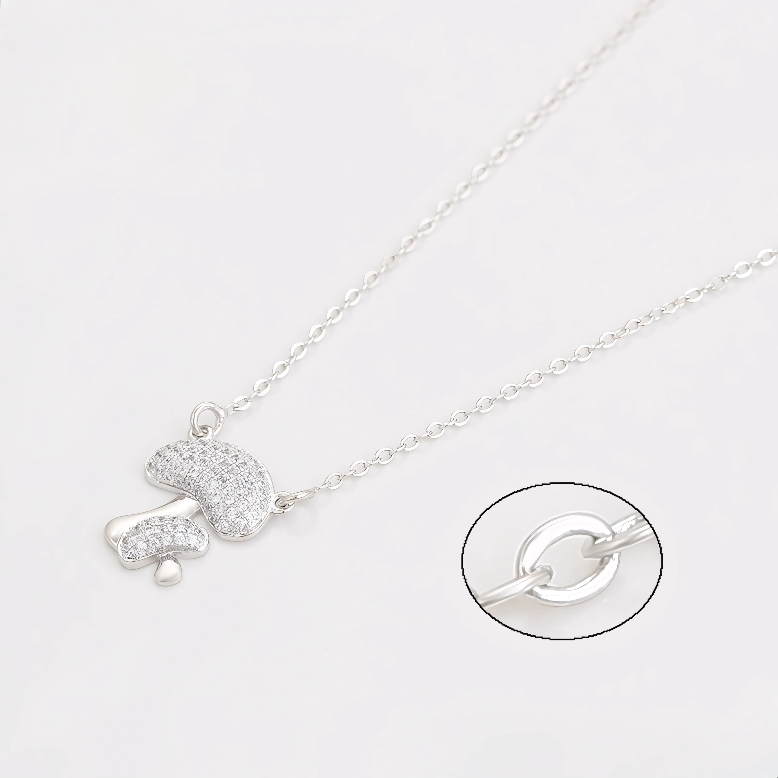 Collar Hongo Moderno Chapado En Platino