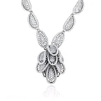 Collar Imperial Gota Con Zirconias Chapado En Platino Serie Deluxe