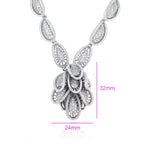 Collar Imperial Gota Con Zirconias Chapado En Platino Serie Deluxe