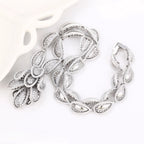 Collar Imperial Gota Con Zirconias Chapado En Platino Serie Deluxe