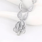 Collar Imperial Gota Con Zirconias Chapado En Platino Serie Deluxe