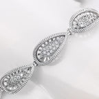 Collar Imperial Gota Con Zirconias Chapado En Platino Serie Deluxe